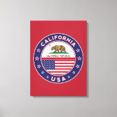 Toile USA_STATES - WITH_FLAG_California_circle_with_flag (Recto)