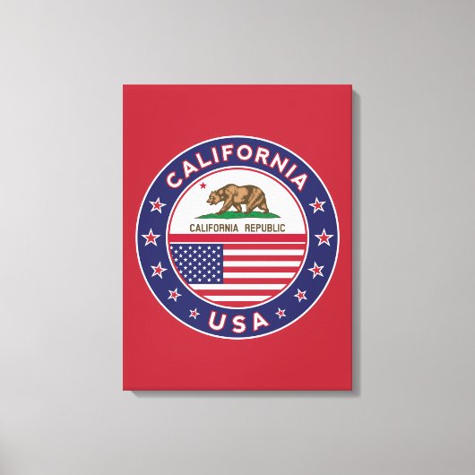 Toile USA_STATES - WITH_FLAG_California_circle_with_flag (Recto)