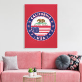 Toile USA_STATES - WITH_FLAG_California_circle_with_flag (Insitu(Salon))