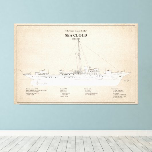 Toile USCG Cutter Sea Cloud wpg-284 - SBD (Insitu (Plancher de Bois))