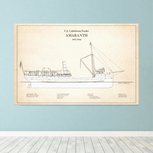 Toile USCG Lighthouse Tender Amaranth - SBD (Insitu (Plancher de Bois))