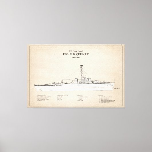 Toile USCG USS Albuquerque PF-7 - SBD (Recto)