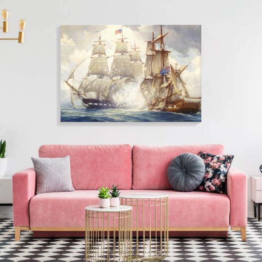 Toile USS Constitution Defeats H.M Frigate Java Canvas (Insitu(Salon))