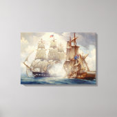 Toile USS Constitution Defeats H.M Frigate Java Canvas (Recto)