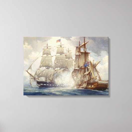 Toile USS Constitution Defeats H.M Frigate Java Canvas (Recto)
