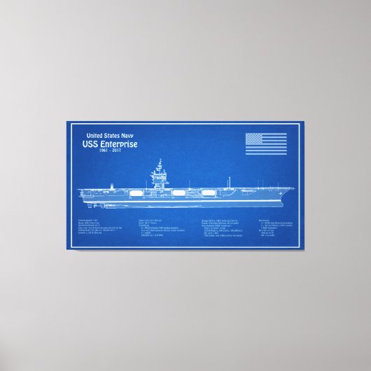 Toile USS Enterprise - Plan de plan d'expédition ABD (Recto)