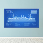 Toile USS Maine - Plan de plan des navires ABD (Insitu (Plancher de Bois))