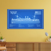 Toile USS Maine - Plan de plan des navires ABD (Insitu(Salon))