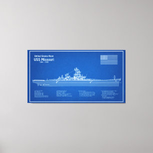 Toile USS Missouri - Plan de plan d'expédition ABD