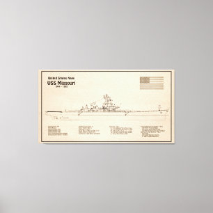 Toile USS Missouri - Plan directeur des navires SD