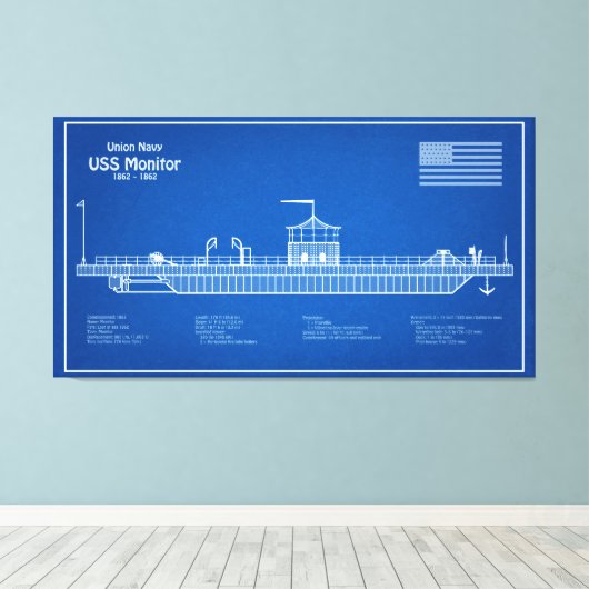 Toile USS Monitor - Plan de plan d'expédition ABD (Insitu (Plancher de Bois))