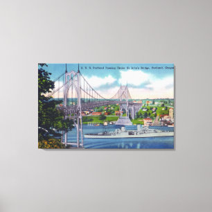 Toile USS Portland passe sous le pont St. John's