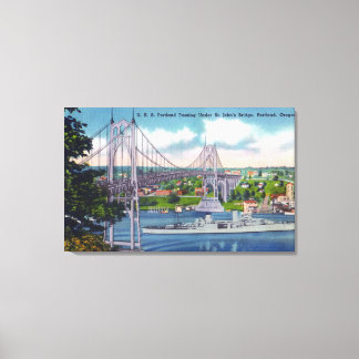 Toile USS Portland passe sous le pont St. John's