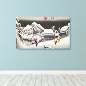 Toile Utagawa Hiroshige - Neige du soir à Kanbara (Insitu (Plancher de Bois))