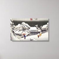 Utagawa Hiroshige - Neige du soir à Kanbara