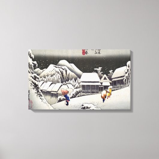 Toile Utagawa Hiroshige - Neige du soir à Kanbara (Recto)