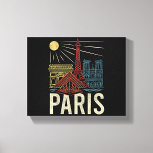 Toile Vacances à Paris, Vacances en France, Tour Eiffel,