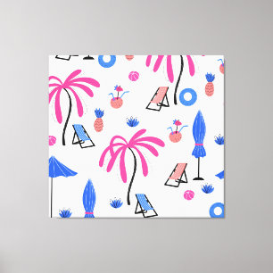 Toile Vacances d'été : Palm Trees Ananas Motif
