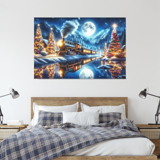 Toile Vacances d'hiver Express peinture de train (Insitu(Chambre))