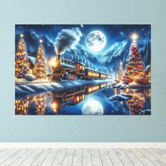 Toile Vacances d'hiver Express peinture de train (Insitu (Plancher de Bois))