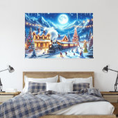 Toile Vacances d'hiver Express peinture de train (Insitu(Chambre))