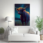 Toile Vache Abstraite Highland Dans Un Champ De Nuit Col<br><div class="desc">Vache Abstraite Highland Dans Un Champ En Toile De Nuit Colorée Imprimer. Belle vache moderne dans un pâturage rural le soir entouré d'étoiles.</div>