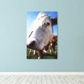 Toile Vache au champ, gros plan (Insitu (Plancher de Bois))