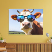 Toile Vache avec des lunettes de soleil (Insitu(Salon))