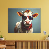 Toile Vache avec lunettes de soleil (Insitu(Salon))