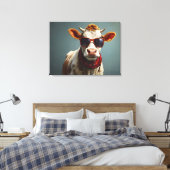 Toile Vache avec lunettes de soleil (Insitu(Chambre))