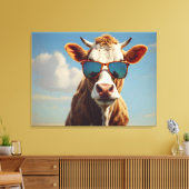 Toile Vache avec lunettes de soleil (Insitu(Salon))