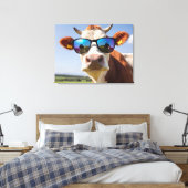 Toile Vache avec lunettes de soleil (Insitu(Chambre))