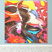 Toile Vache Awkward Abstrait Black Outline Art (Insitu (Plancher de Bois))