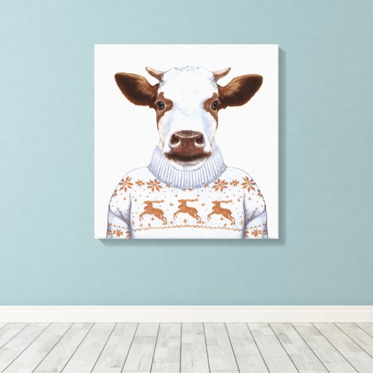 Toile Vache de Noël (Insitu (Plancher de Bois))