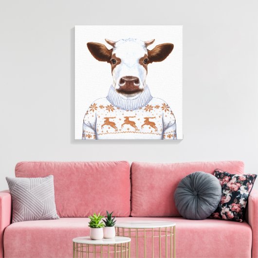 Toile Vache de Noël (Insitu(Salon))