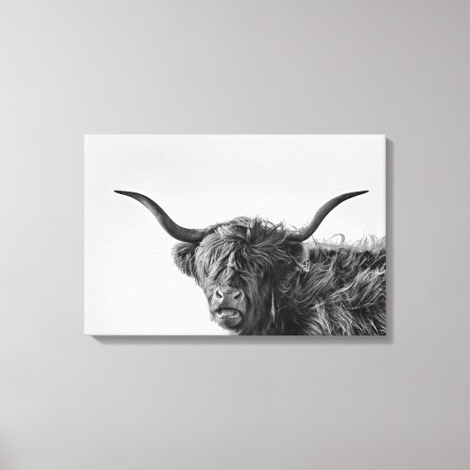 Toile Vache des hautes terres robuste en monochrome (Recto)