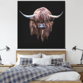 Toile Vache écossaise des Highlands en couleur (Insitu(Chambre))