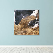 Toile Vache et veau en foin (Insitu (Plancher de Bois))