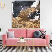 Toile Vache et veau en foin (Insitu(Salon))