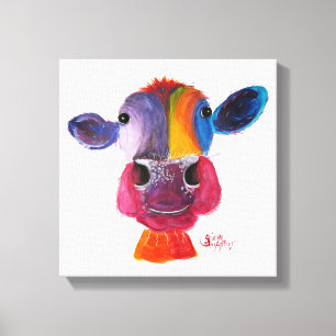 Toile Vache fouineuse "LouLou" par Shirley MacArthur