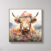 Toile Vache Highland avec casque 2 sur 4 (Recto)