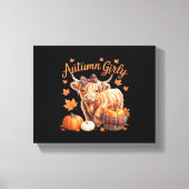 Toile Vache Highland Chute Automne Fille Thanksgiving C (Recto)