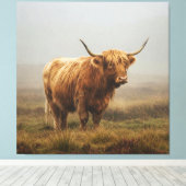 Toile Vache Highland sur DAWN (Insitu (Plancher de Bois))