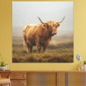 Toile Vache Highland sur DAWN (Insitu(Salon))