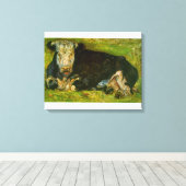 Toile Vache Lying par Vincent van Gogh (Insitu (Plancher de Bois))