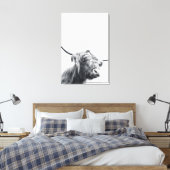 Toile Vache Majestic Highland noir et blanc (Insitu(Chambre))