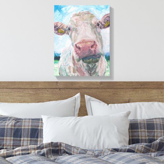 Toile Vache no 04. 0223 Vache de Charolais irlandais (Insitu(Chambre))