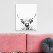 Toile Vache noire et blanche des Highlands (Insitu(Salon))