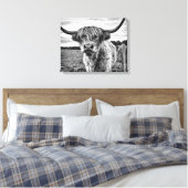 Toile Vache noire et blanche des Highlands (Insitu(Chambre))