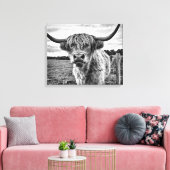Toile Vache noire et blanche des Highlands (Insitu(Salon))